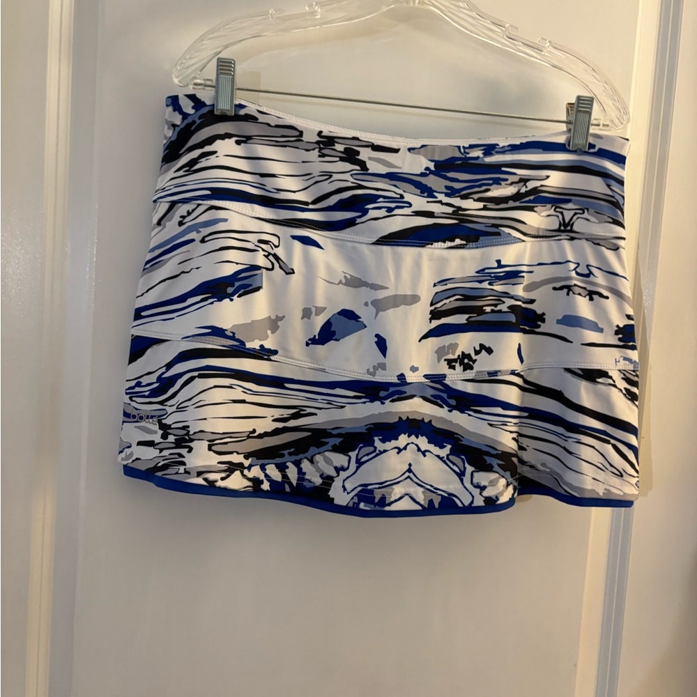 Bolle’ Blue and White Abstract Print  athletic Skort Sz L - Picture 5 of 6
